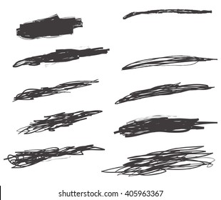 Set of Hand Drawn Grunge Brush 