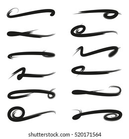 set of hand drawn grunge brush, scribble lines