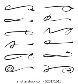 set of hand drawn grunge brush, scribble lines