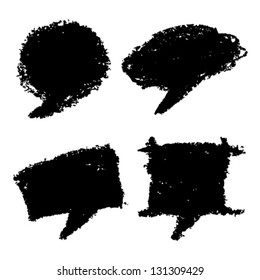Set of Hand Drawn Grunge Bubbles, vector illustrations