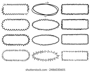 Conjunto de Elementos de grunge dibujado a mano. Elementos de diseño de Vector.