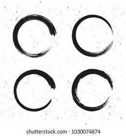 Set of hand drawn grunge circles. Vector clip art
