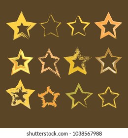 Set of hand drawn grunge star frames