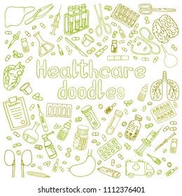 A set of hand drawn Haelthcare doodles