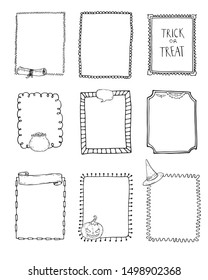 set of hand drawn Halloween frames bullet journal