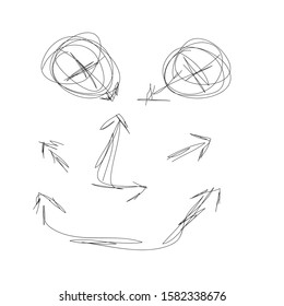 Set of hand drawn, handmade lines on white background EPS Vector