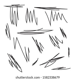 Set of hand drawn, handmade lines on white background EPS Vector