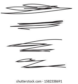 Set of hand drawn, handmade lines on white background EPS Vector