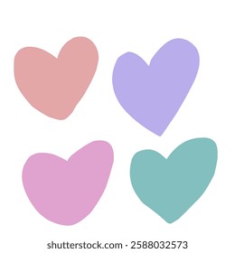 Set of hand drawn heart. collection scribble markers hearts isolated on white background.
