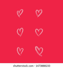 Set of hand drawn hearts