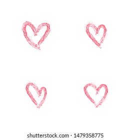 Conjunto de corazones dibujados a mano