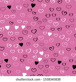 Set of Hand drawn hearts. Love symbol Flat style. Design elements for Valentine's day