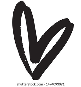 Set of hand drawn hearts. Vector illustration of a repeated hand made black heart. Textured monochrome wallpapaer representing love and affection. Sophisticated and modern print.