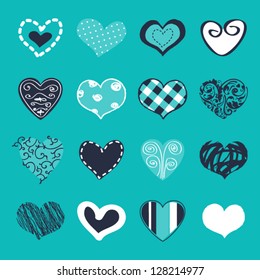 Set of hand drawn hearts for You