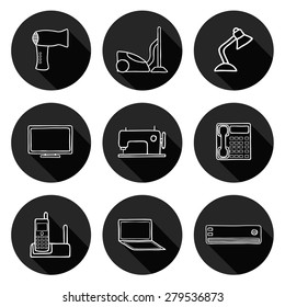 Set of hand drawn home appliances icons for your design