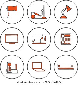 Set of hand drawn home appliances icons for your design