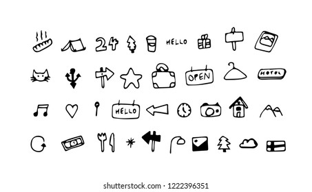 Set of hand drawn icons