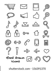 Set Of Hand Drawn Icons.