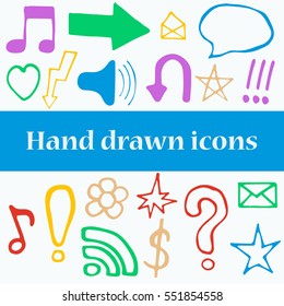 Set of hand drawn icons