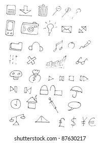 Set of hand drawn icons