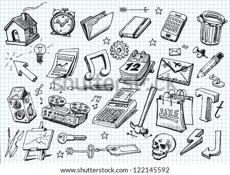 Set of hand drawn icons