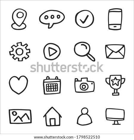Set of hand drawn icons