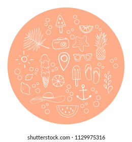 Set: hand drawn icons. Vector illustration