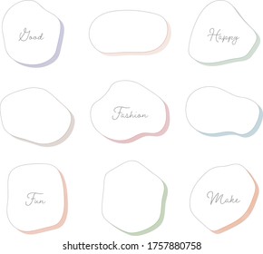 Set of hand drawn illustration of frame and decoration.