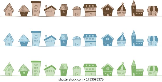 conjunto de ilustraciones de la ciudad dibujadas a mano.