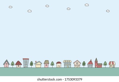 conjunto de ilustraciones de la ciudad dibujadas a mano.
