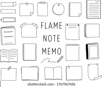 Set of hand drawn illustrations of notes