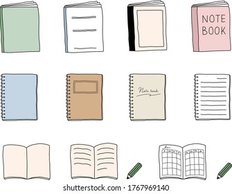 Set of hand drawn illustrations of notes