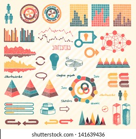 Set of hand drawn info graphics elements