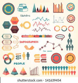 Set of hand drawn info graphics elements