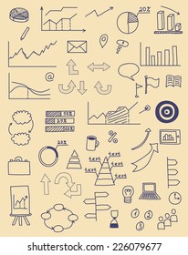 Set of hand drawn infographic elements