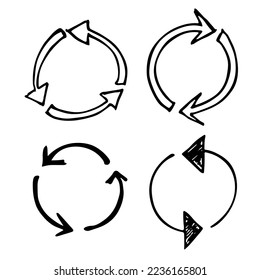 Set of hand drawn ink arrow illustration. Business doodle clipart. Single element for design