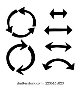 Set of hand drawn ink arrow illustration. Business doodle clipart. Single element for design