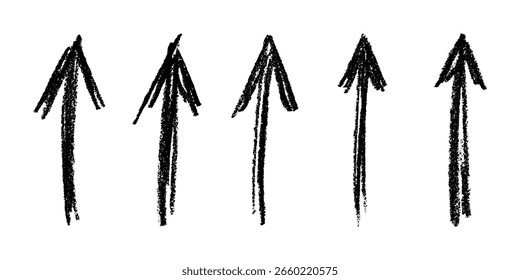 Satz der handgezeichneten Tintenpfeildarstellung im Skizzenstil. Business Doodle Clipart. Einzelelement für Design