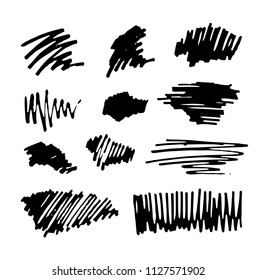 Set of hand drawn ink brush strokes, brushes, lines. Collection of grunge vector textured brush strokes. Vector abstract elements for your design