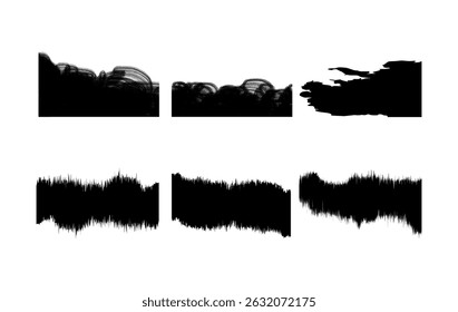 Set of hand drawn ink brush strokes for creative design elements