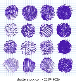 set of hand drawn ink lines and strokes
