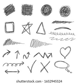 Conjunto de ilustraciones manuscritas dibujadas a mano