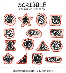 Juego de garabatos de lápiz dibujados a mano