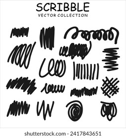 Satz handgezeichneter Druckknopf-Schreib