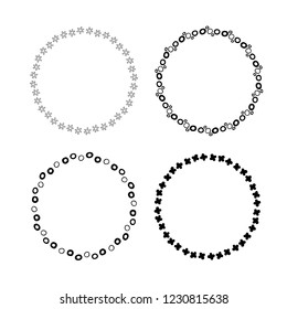 Set of hand drawn ink round frames. Isolated decorative borders. Vector design elements. Ethnic circles.