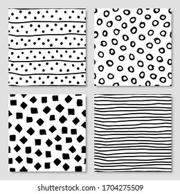 Conjunto de tintas dibujadas a mano sin fisuras, ilustración vectorial