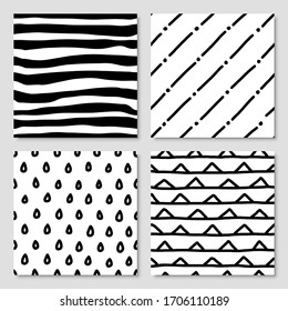 Conjunto de tintas dibujadas a mano sin fisuras, ilustración vectorial