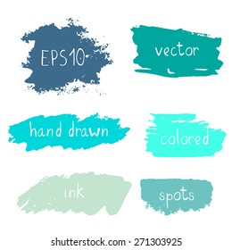 Set of hand drawn ink strokes and blobs