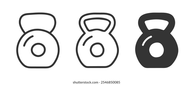 Set of hand drawn kettlebell icon doodles, vector eps10 illustration