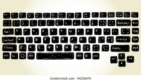 Keyboard Drawing Images Stock Photos Vectors Shutterstock Download this free cad block of computer equipment, including computer monitor and keyboard in plan view. https www shutterstock com image vector set hand drawn keyboard buttons 54236476